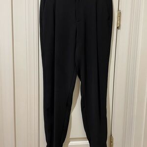 Vince Black Dress Pants with Relaxed Fit and Elastic Cuffs